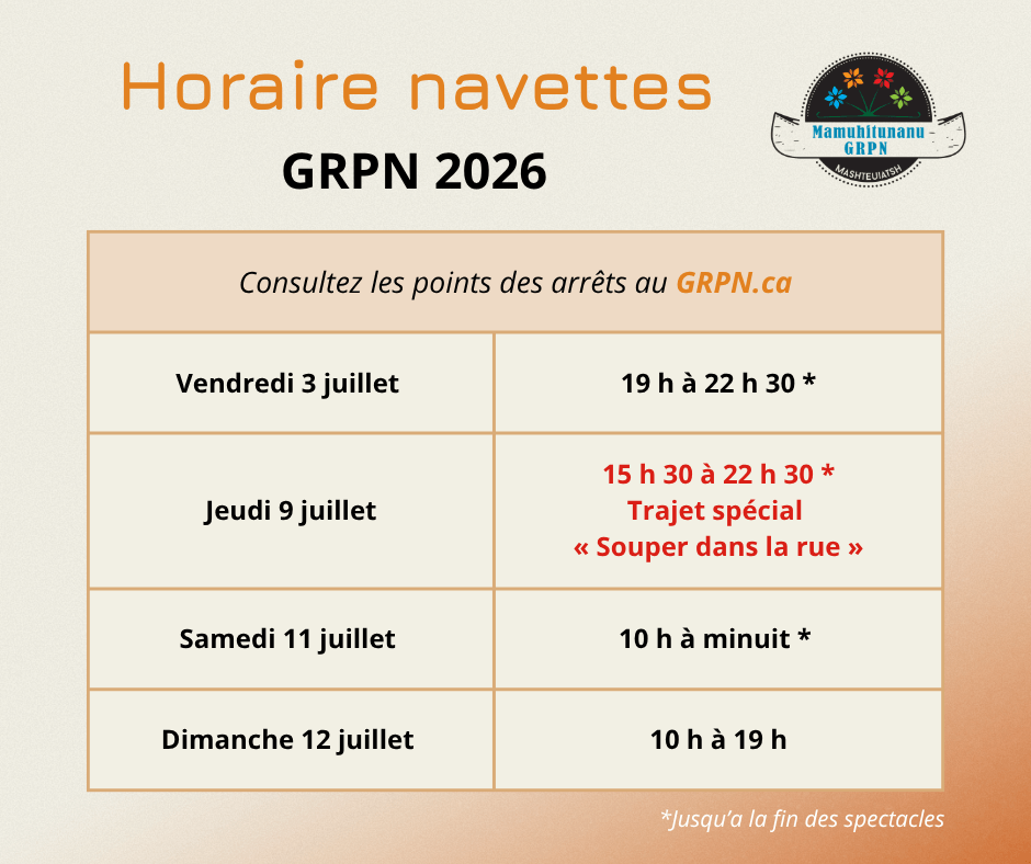 Horaire Navette 2026
